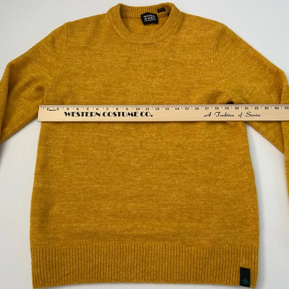 Scotch & Soda Men's Mustard Crewneck Sweater - Picture 9 of 14